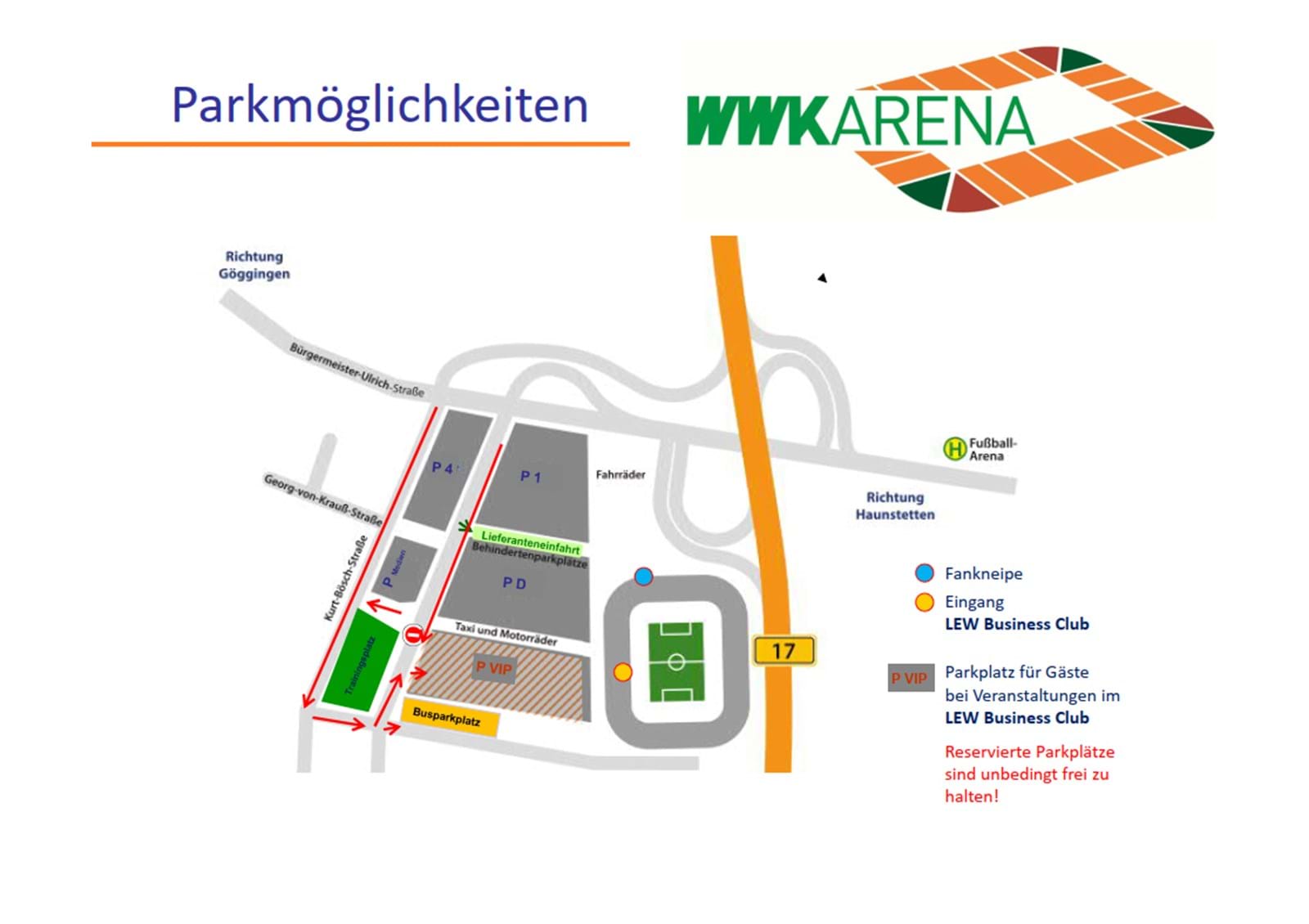 Parkmöglichkeiten in der WWK Arena